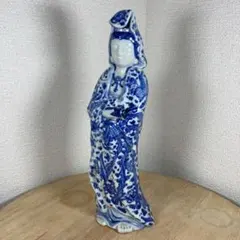 観音菩薩像 置物 磁器 金彩 色絵 縁起物 和風インテリア 骨董 - メルカリ