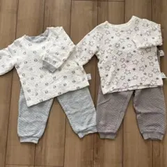 ユニクロUNIQLOフクロウ柄 星柄100cm キルトパジャマセット