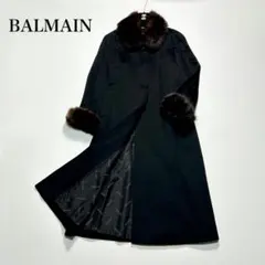 未使用級✨BALMAIN 高級 カシミヤ100% ロングコート ファー 3way