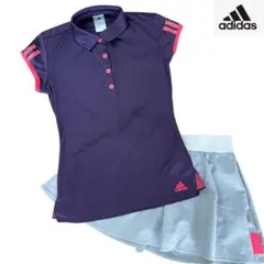 adidas アディダス テニス ポロシャツ L パープル 半袖
