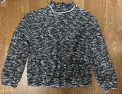 トップス　ニット　カットソー　白黒　パール　きれいめ