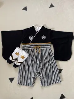 ベビー　袴ロンパース　ソックス付き　80　男の子　パンダ