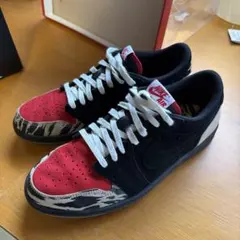 美品☆25センチ エア ジョーダン 1 ブルックリン LOW 黒 ハラコ - メルカリ