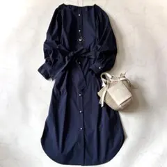 良品 ソフィードール コットン カシュクール 半袖 ロングワンピース
