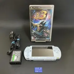 【極美品/希少カラー/動作OK】PSP-2000 フェリシアブルー ＆モンハン3