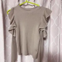 配色フリルオープンショルダーニットトップスdr342 量産型 トップス