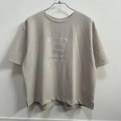 バニラスタジオ　ロゴプリント 半袖Tシャツ ベージュ　3L レディース ゆったりのサムネイル