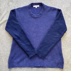 URBAN RESEARCH クルーネックニット M ネイビー ウール切替