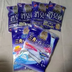 GEX ヒノキア 消臭砂 三角トイレシーツ セットのサムネイル