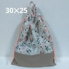 オーストラリア花柄　巾着袋 30×25 cm