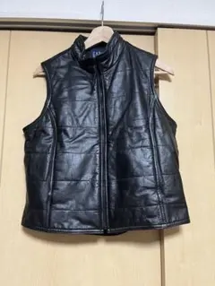old GAP ブラック レザー ベスト