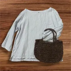 ⭐︎最終SALE⭐︎トートバッグ　ブラウン　ペーパーヤーン　手編み　ちょこっとバッグ