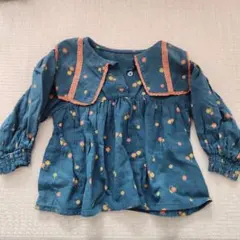 花柄レース襟トップス 90サイズ