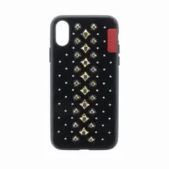 新品 iPhone X 耐衝撃 シェルケース スタッズ ダークグレー 高級　10