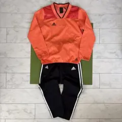 adidas ピステ 上下 140 ブラック オレンジ サッカー フットサル