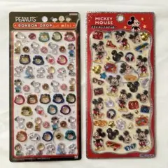プチドロップステッカー　ミッキー　ボンボンドロップシール　スヌーピー&フレンズ