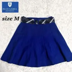 ブルーレーベル クレストブリッジ ウールスカート M ブルー ノバチェック