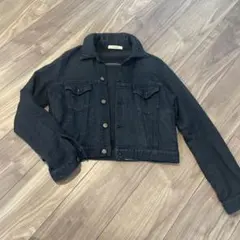 MOUSSY ダークブルー クロップドデニムジャケットフリーサイズ