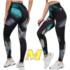 美尻 脚長 ヨガウェア レギンス スパッツ ピラティスウェア M
