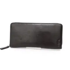 美品✨ ポロラルフローレン　長財布　レザー　ラウンドファスナー　ロゴ型押し　黒