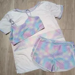 パステルメッシュ水着セット 160