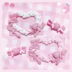硬質ケース 2点セット ♡ ホイップデコ いちごチョコ しろ ぴんく