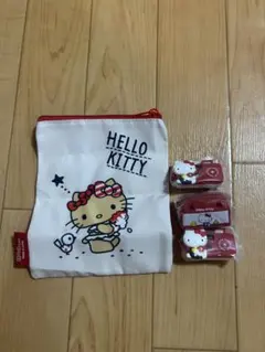 ハローキティ なつかしアイテムミニチュアコレクション　ポーチ　4点セット