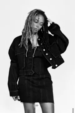 新品未使用タグ付き ZARA デニムジャケット ベアトップワンピースセットアップ