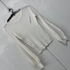 サンプル品 リブニット 長袖 ホワイト