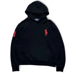 希少 90s ラルフローレン 刺繍ロゴ ビッグポニー スウェット パーカー