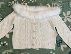 GRLファーオフショルダーニットトップス