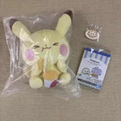 【新品】ポケピース一番くじ B賞ピカチュウぬいぐるみ おまけ付き