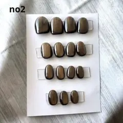 初心者制作/現品/匿名配送 ブラウン マグネット ネイルチップ 15サイズセット