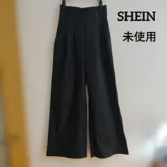 【未使用】SHEINハイウエストパンツブラック（サイズXS、ゴムウエスト）