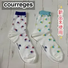 ✨新品未使用✨courreges　総柄レディースソックス２点おまとめ　22-24のサムネイル