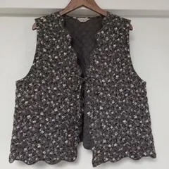 Samansa Mos2 サマンサモスモス 花刺繍キルトベスト