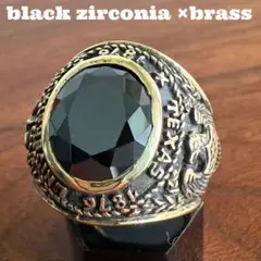 真鍮無垢【新品未使用】TEXASカレッジリング　black zirconia