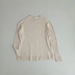 ユニクロ　メリノブレンド　リブクルーネック　セーター　ベージュ　Ｓ