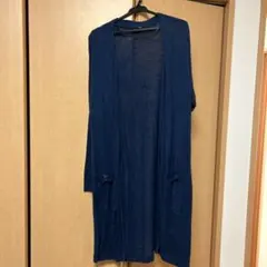 ネイビー ロングカーディガン Lサイズ