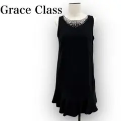 タグ付❤︎Grace Class ビジュー バックリボン ノースリーブワンピースM