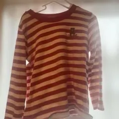 ミキハウス　 赤と白のストライプ 長袖カットソー 100cm