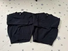 ネイビー Vネックニットセーター 2枚セット