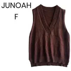 JUNOAH ニットベスト Vネック レイヤード 大人カジュアル 1556