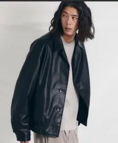 WYM FAKE LEATHER WIDE BLOUSON