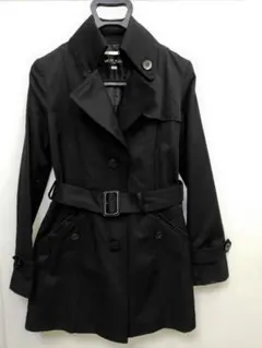 ミッシェルクラン黒コート38 ベルト付きMICHEL KLEIN