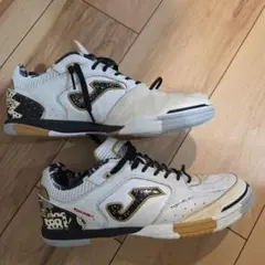 【紐なし】Joma Top Flex フットサルシューズ ホワイト/ゴールド