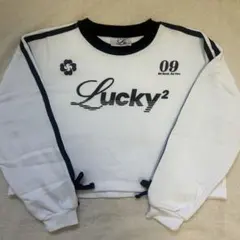 Lucky2　Laki　しまむらコラボ　キッズ　トレーナー(ホワイト140cm)