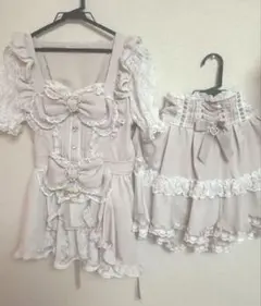 ああ♡フロントカシュクールBIGリボンセットアップ♡お袖留付き♡ フロントカシュクールBIGリボンセットアップ ｜ LIZ LISA