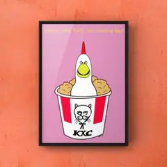 ★A4フレーム付き★オリジナル アートポスター CHICKEN インテリア