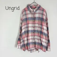 Ungrid シャギーチェックルーズシャツ 新品未開封 Ungrid（アングリッド）の「シャギーチェックルーズシャツ（シャツ